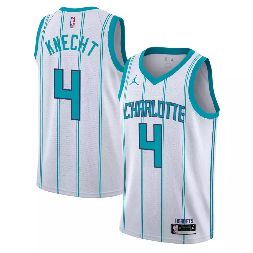 Knecht 4 White All Stitched Men's Jersey | Charlotte Hornets Name Patch | Perfect Fan Gear for 2023