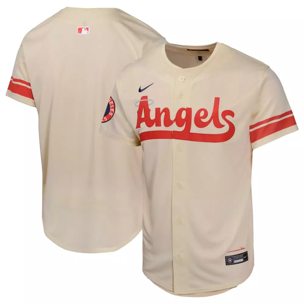 Los Angeles Angels Cream Red All Stitched Men's Jersey | 2025 Name Patch | Fan Gear | For Men, Women & Youth