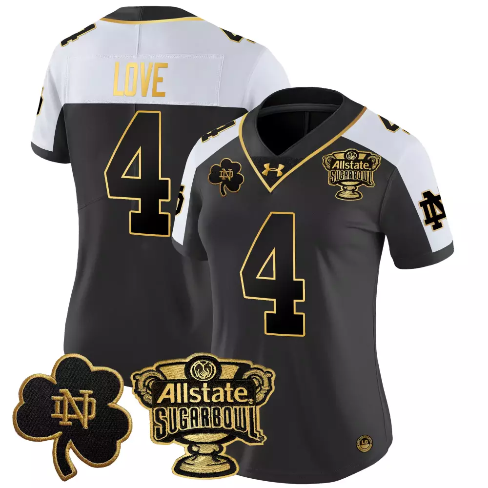 Notre Dame Fighting Irish Women's Navy Stitched Vapor Jersey | 2025 Name Patch | Replica Fan Gear | For Men, Women & Youth