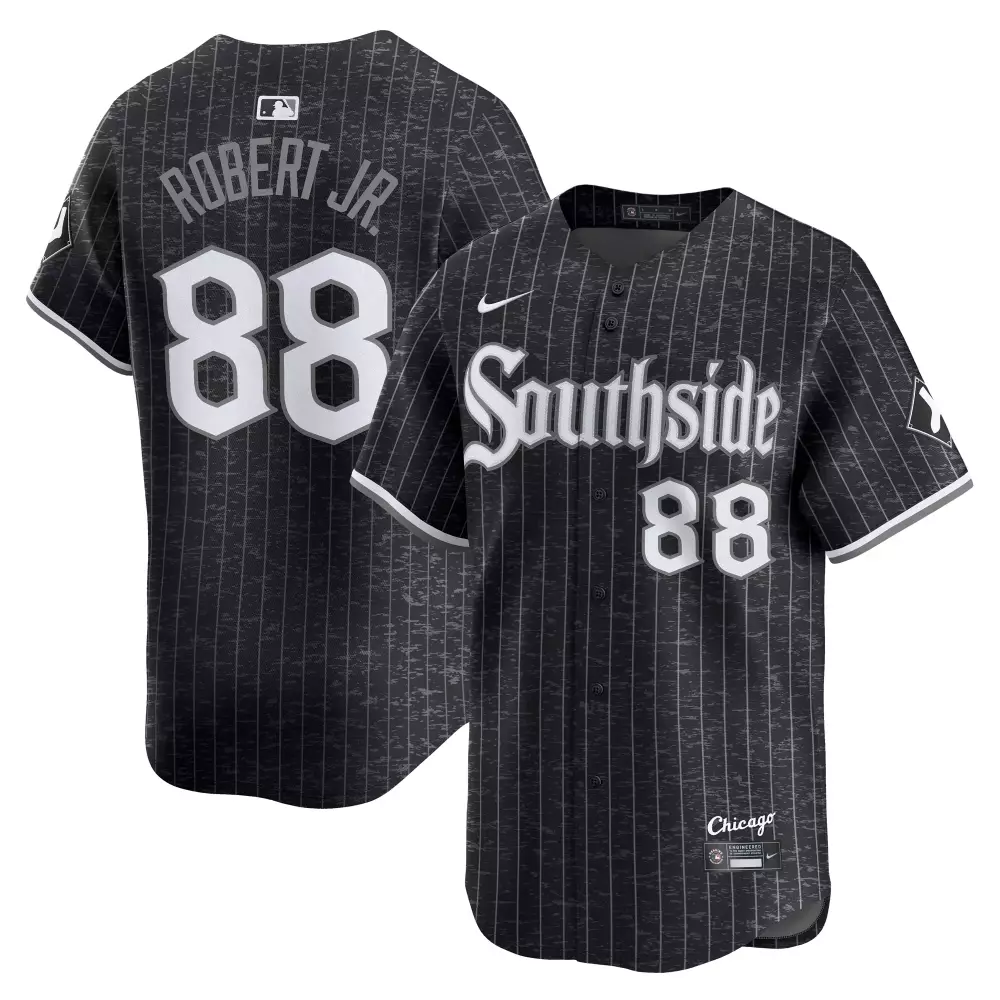 Luis Robert Jr. 88 Chicago White Sox 2023 Black Cool Base Limited Jersey | All Stitched Name Patch | For Men, Women & Youth