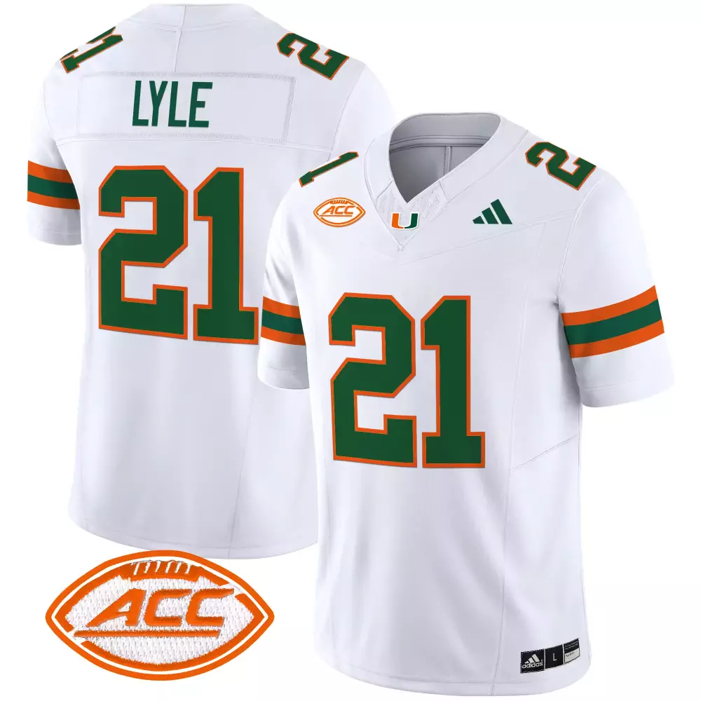 Lyle 21 Women's Miami Hurricanes 2025 All Stitched White Jersey | ACC Patch | Stylish Fan Gear for Game Day | For Men, Women & Youth