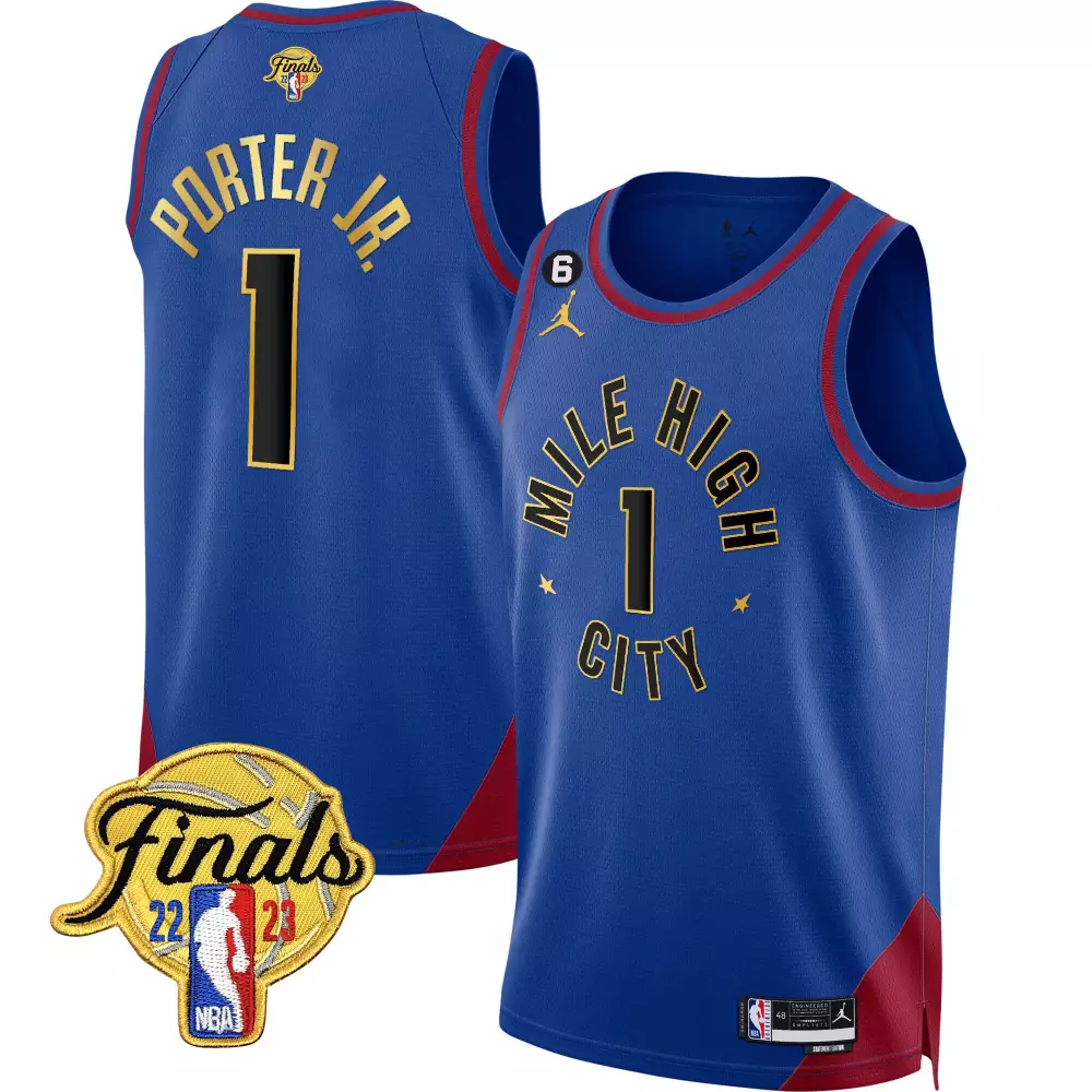 2022-23 Aaron Gordon Denver Nuggets Finals Collection Jersey | All Stitched Blue | For Men, Women & Youth