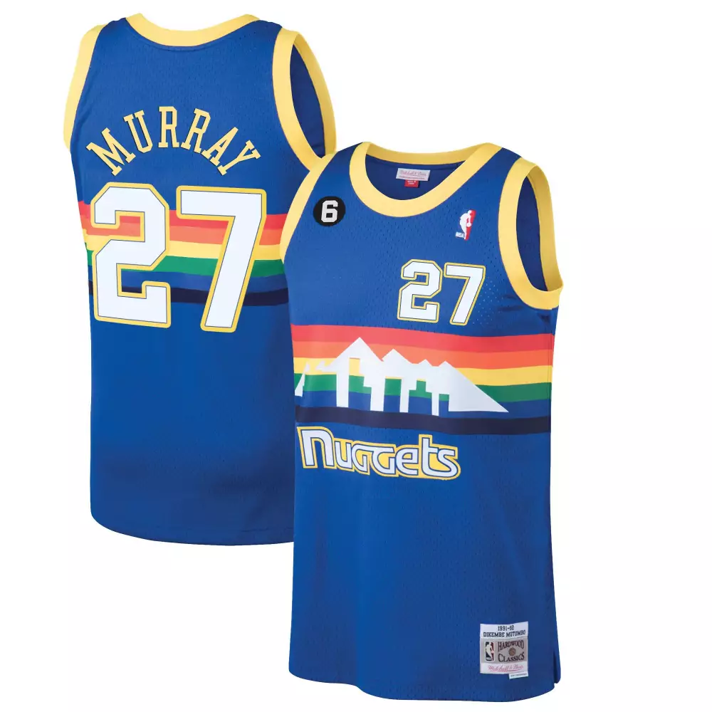 2023 Murray Denver Nuggets Blue All Stitched Jersey | Name Patch 27 | For Men, Women & Youth