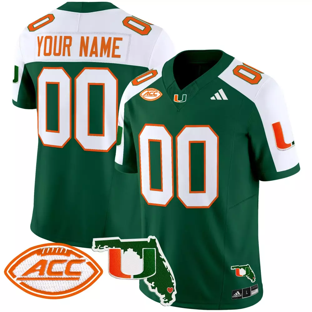 Men's Miami Hurricanes 2025 Orange Stitched Vapor Jersey | Your Name | ACC Patch | For Men, Women & Youth
