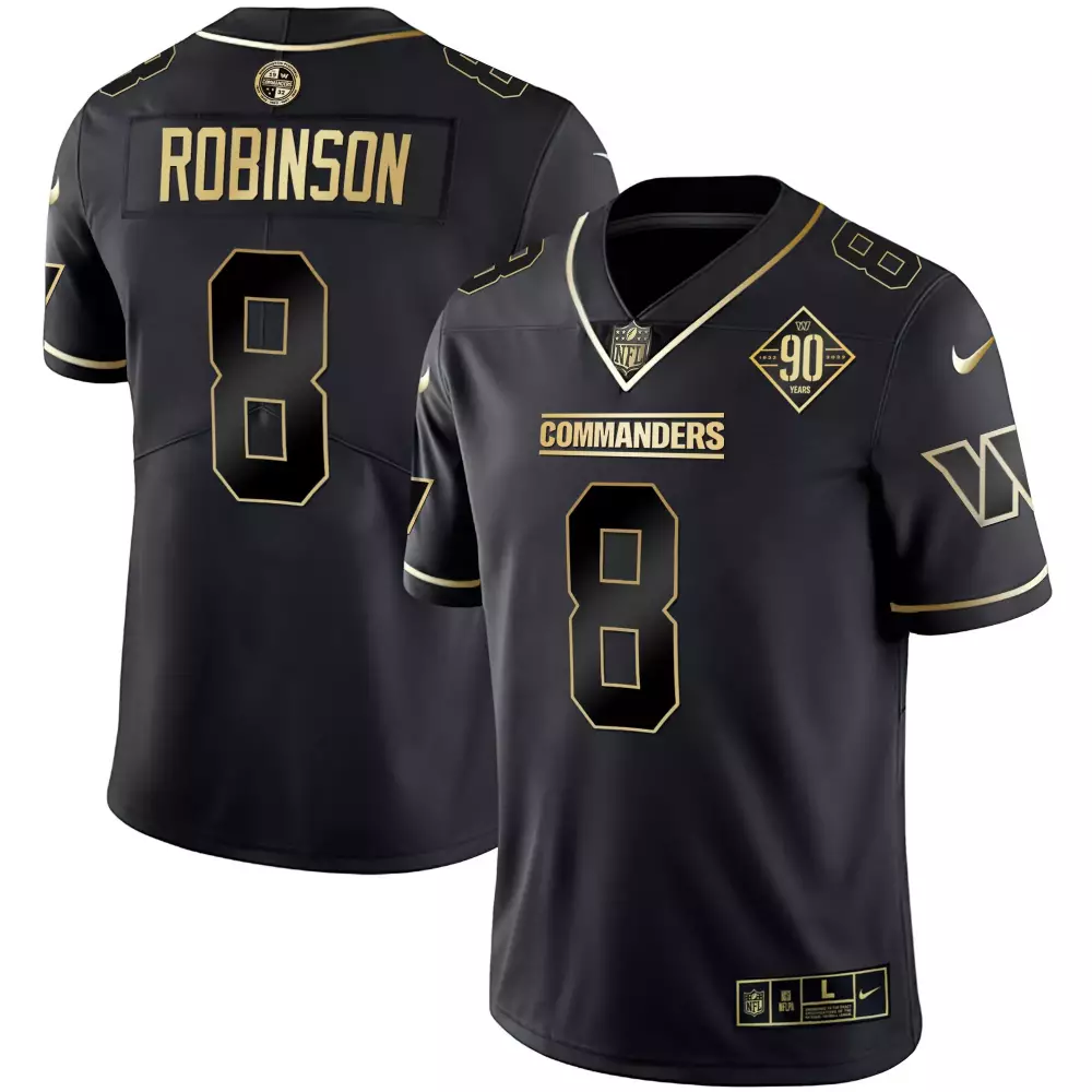 Men's Washington Commanders Robinson 8 Black Stitched Jersey | Stylish Fan Gear | For Men, Women & Youth