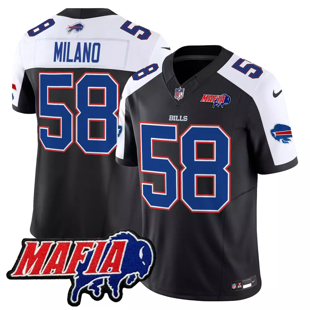 Milano 58 Buffalo Bills 2025 Women's Black Stitched Jersey | Mafia Patch Edition | For Women & Youth