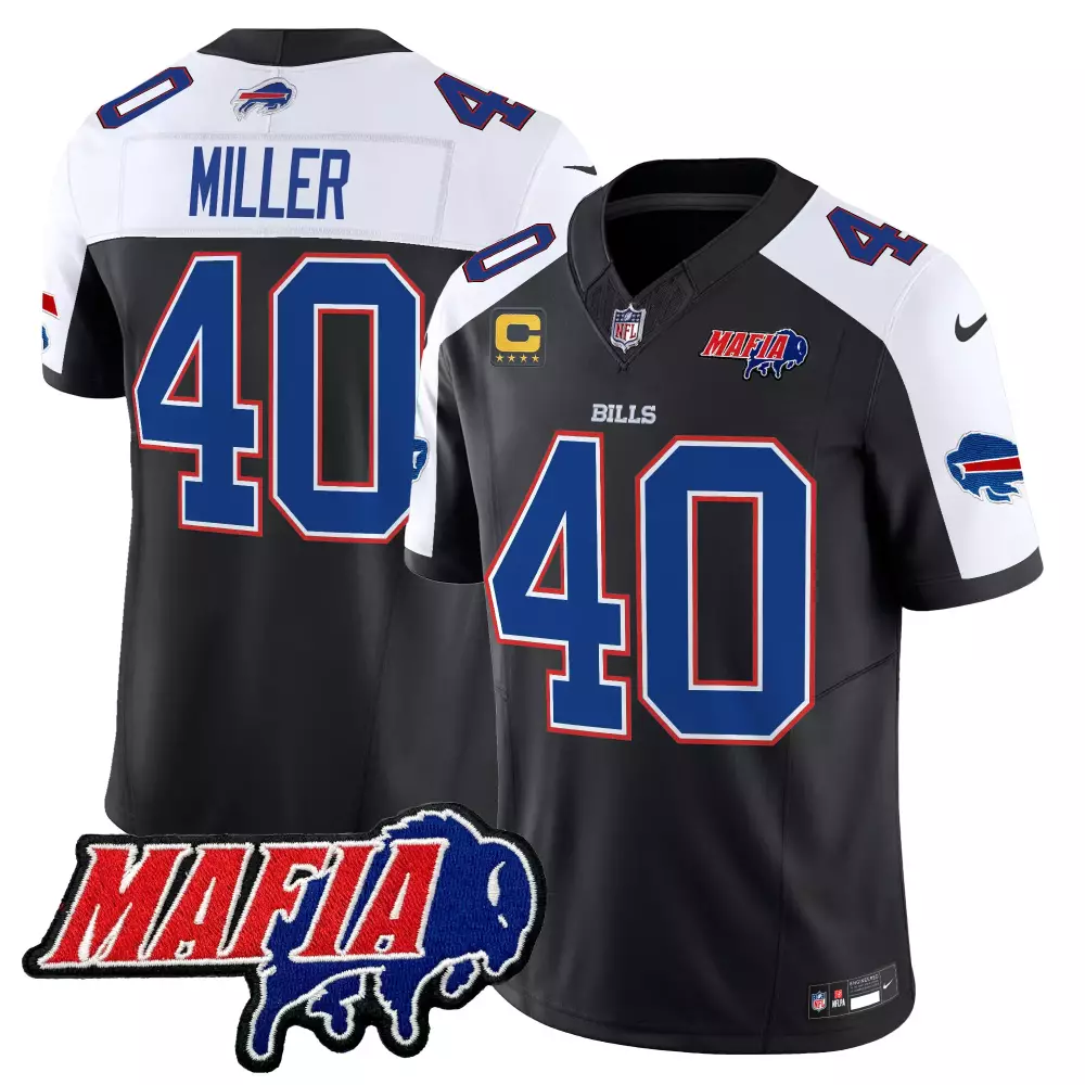 Miller 40 Men's Stitched Jersey | Black Buffalo Bills Limited Edition with Mafia Patch | 2025 for All