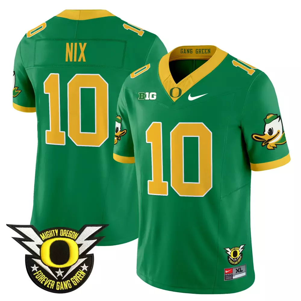 Nix 10 Oregon Ducks 2025 Stitched Jersey | Mighty Oregon Patch | Fan Gear for Men, Women & Youth