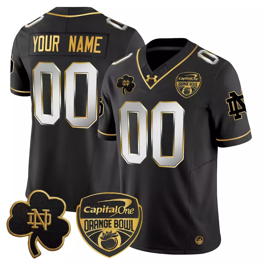 Notre Dame Fighting Irish 2024 Stitched Vapor Jersey | Black | Orange Bowl Name Patch | For Men, Women & Youth