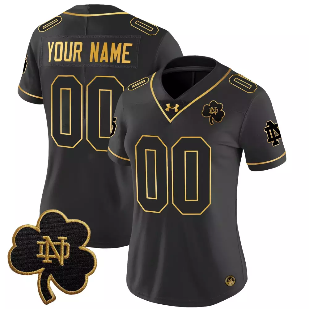 Notre Dame Fighting Irish Women's Black Stitched Vapor Jersey | 2025 Name Patch | Limited Edition Fan Gear | For Men, Women & Youth