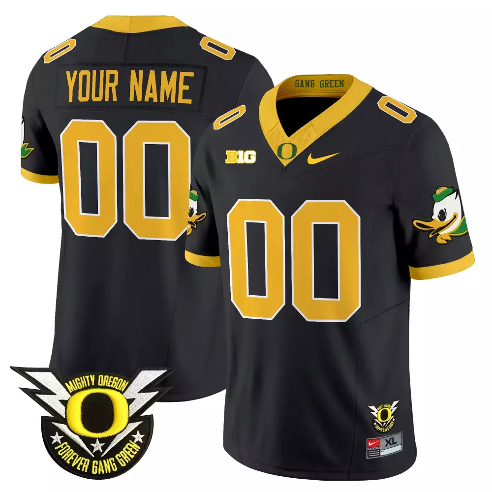 Oregon Ducks Black Stitched Jersey 2025 | Name Patch Included | XL Size | For Men, Women & Youth