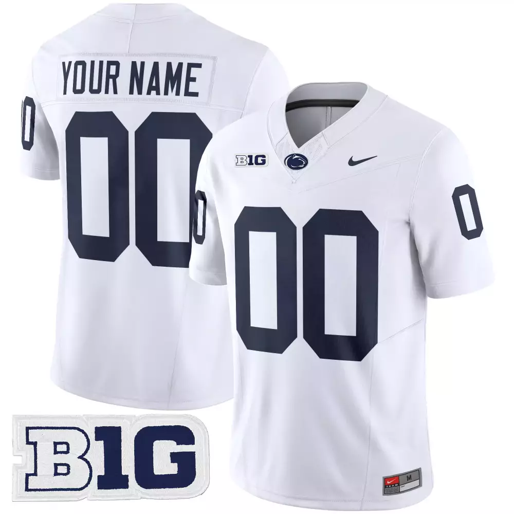 Penn State Nittany Lions Men's White Stitched Jersey | Name Patch 2023 Fan Gear | For Men, Women & Youth