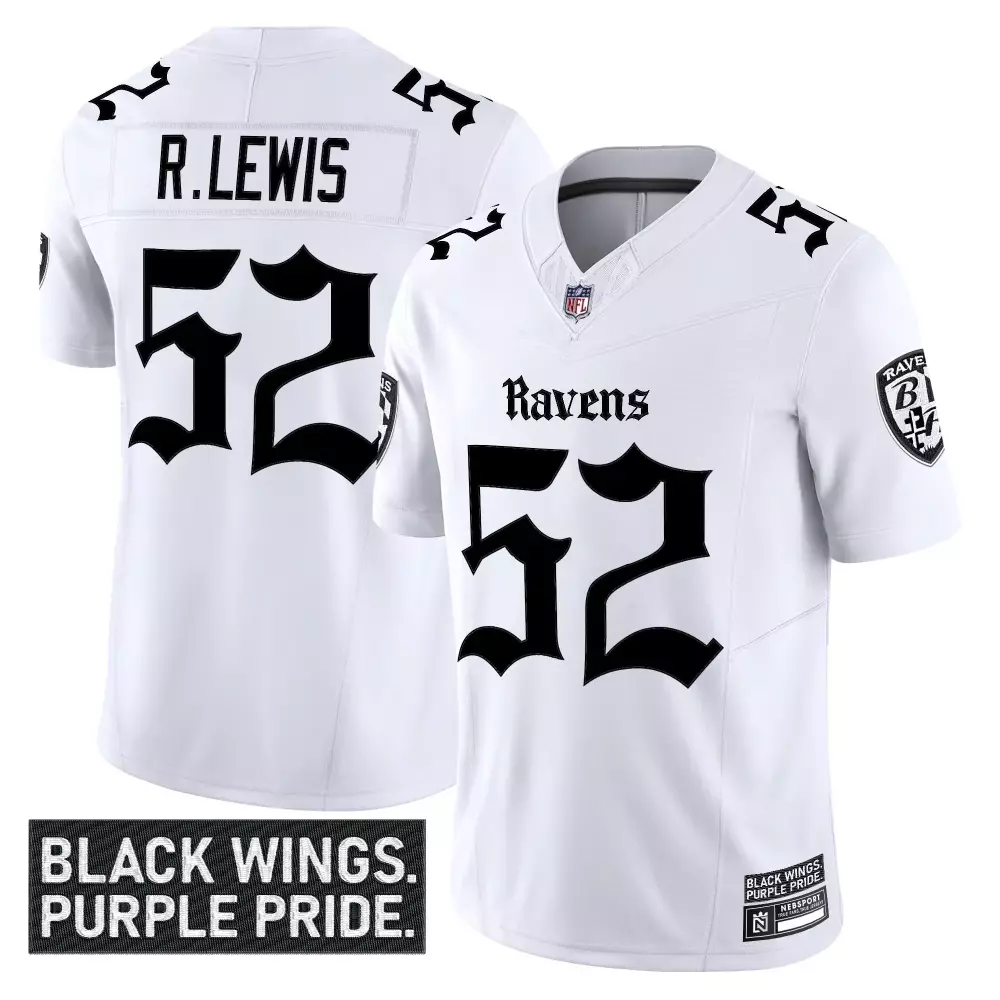 Ray Lewis 52 Baltimore Ravens Women's Black Stitched Jersey | 2023 Name Patch | Classic Fan Gear for Women