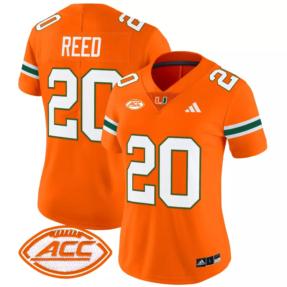 Reed 20 Miami Hurricanes Orange All Stitched Jersey | Name Patch 2025 | Limited Edition Fan Gear | For Men, Women & Youth