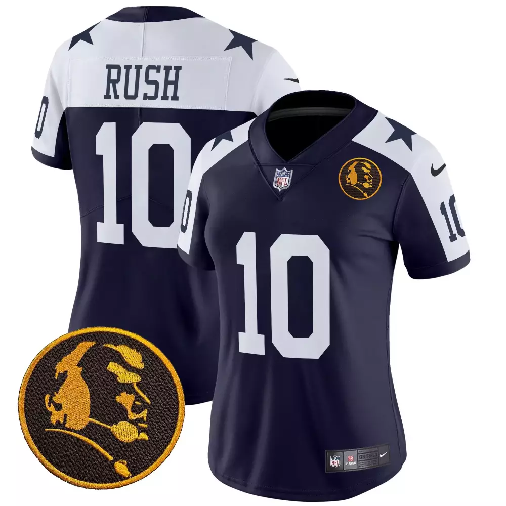 Rush 10 Women's Dallas Cowboys Stitched Jersey Deep Water Edition 2023 Name Patch | Game Day Outfit | For Men, Women & Youth