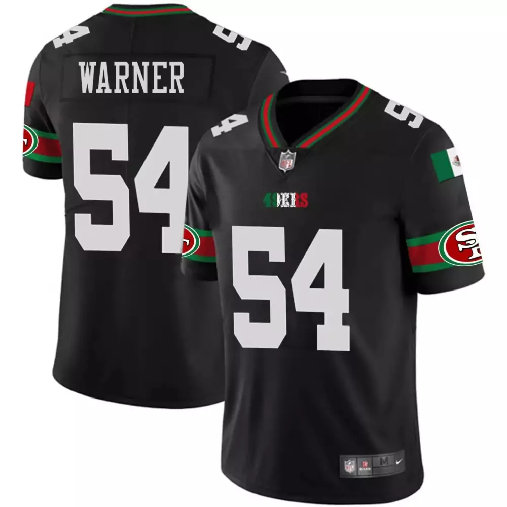 Warner 54 San Francisco 49ers Youth Black Stitched Jersey | 2023 Name Patch | Perfect Fan Gear for Kids | For Men, Women & Youth
