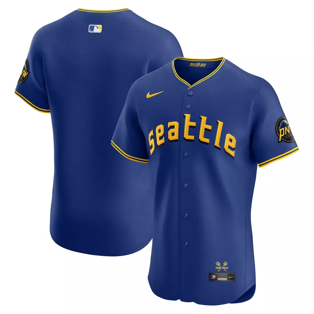 Seattle Mariners 2025 City Connect Jersey Blue Yellow Unisex All Stitched Name Patch | Fan Gear for Men, Women & Youth