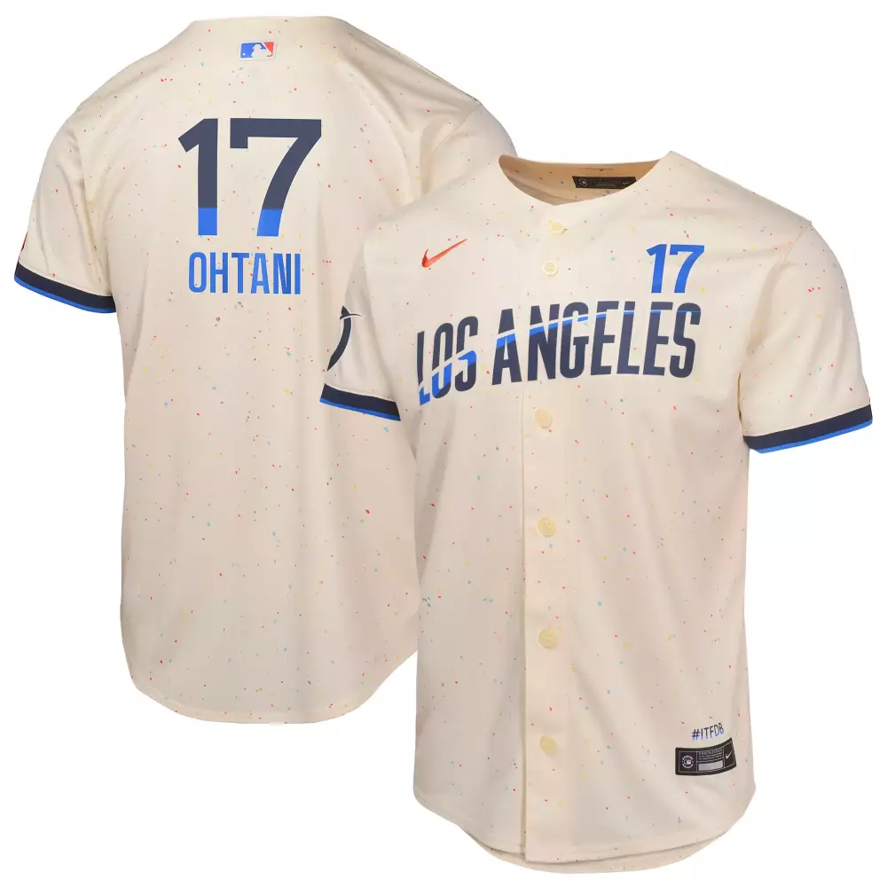 Shohei Ohtani 17 Los Angeles Angels Cream Stitched Jersey | Unisex Name Patch 2025 | Fan Gear | For Men, Women & Youth