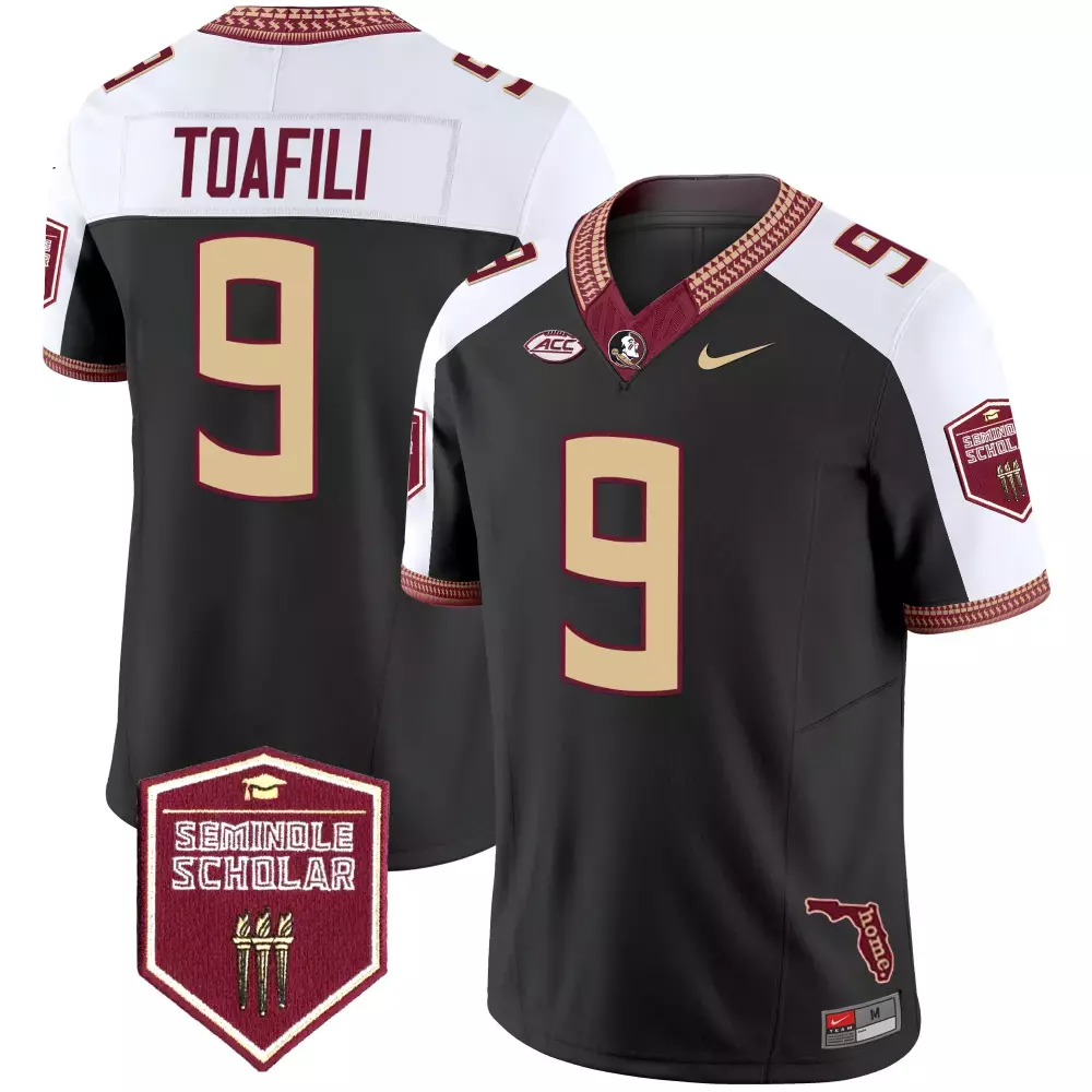 Toafili 9 Women's Black Stitched Jersey | Florida State Seminoles 2025 | Game Day Outfit for Fans | For Men, Women & Youth