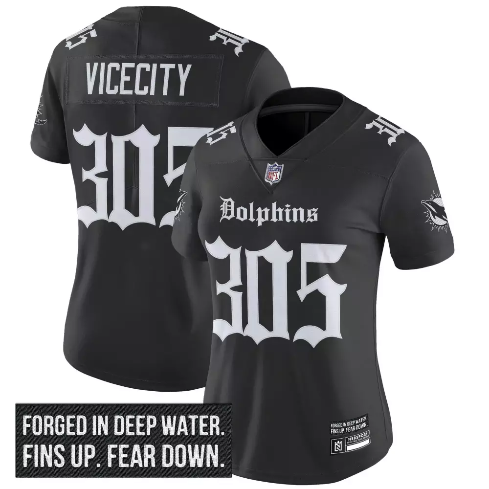 Miami Dolphins Vicecity 305 Women's Deep Water Edition Jersey 2023 | Stitched Fan Gear | For Men, Women & Youth