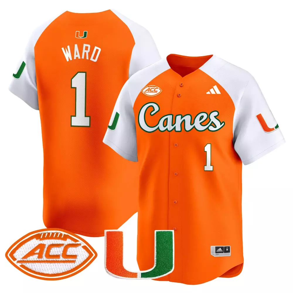 Ward 1 Men's Stitched Vapor Jersey | Miami Hurricanes Limited Edition 2023 Orange Blue | Game Day Outfit | For Men, Women & Youth