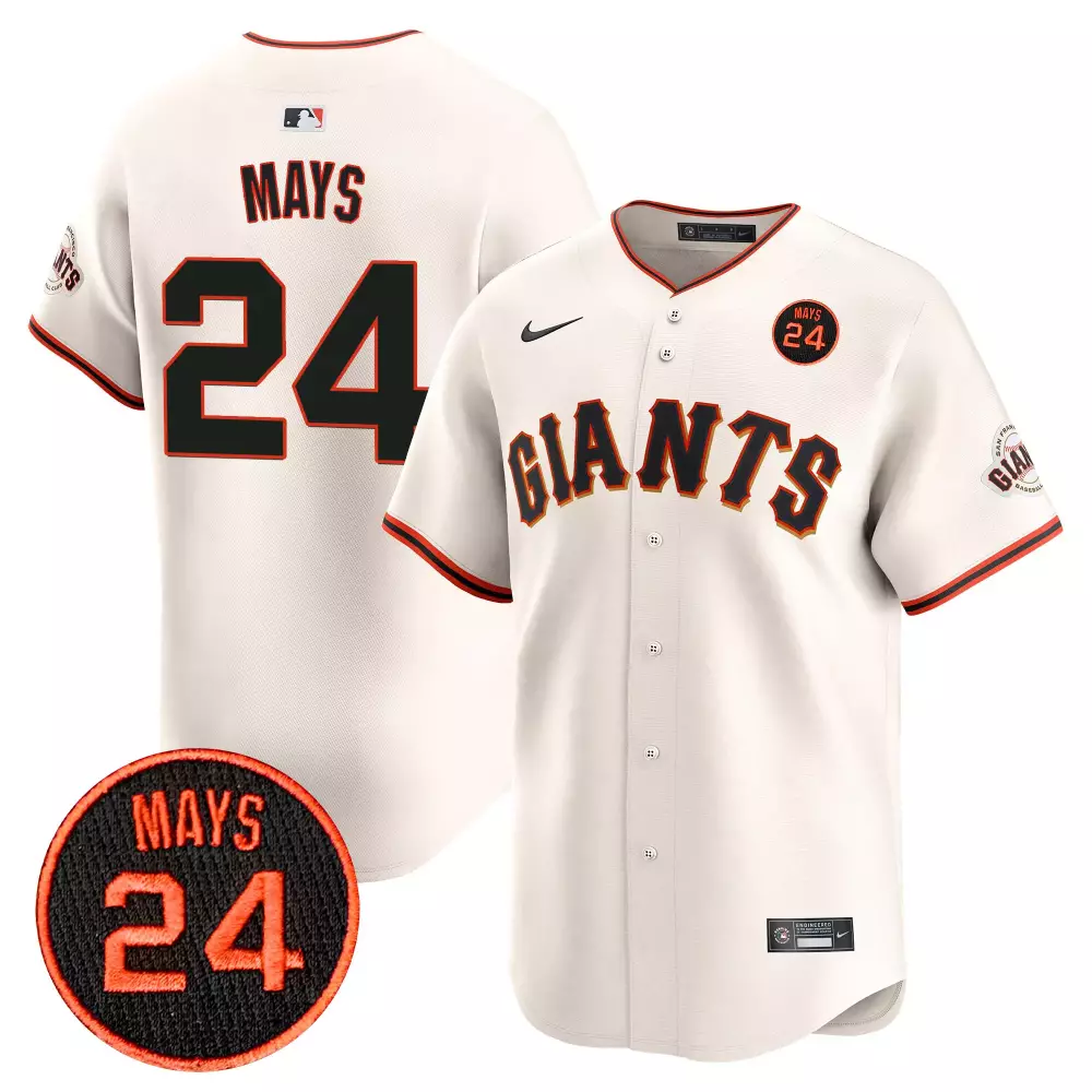 Willie Mays 2024 San Francisco Giants Cream Stitched Jersey | Limited Edition Fan Gear for Men, Women & Youth