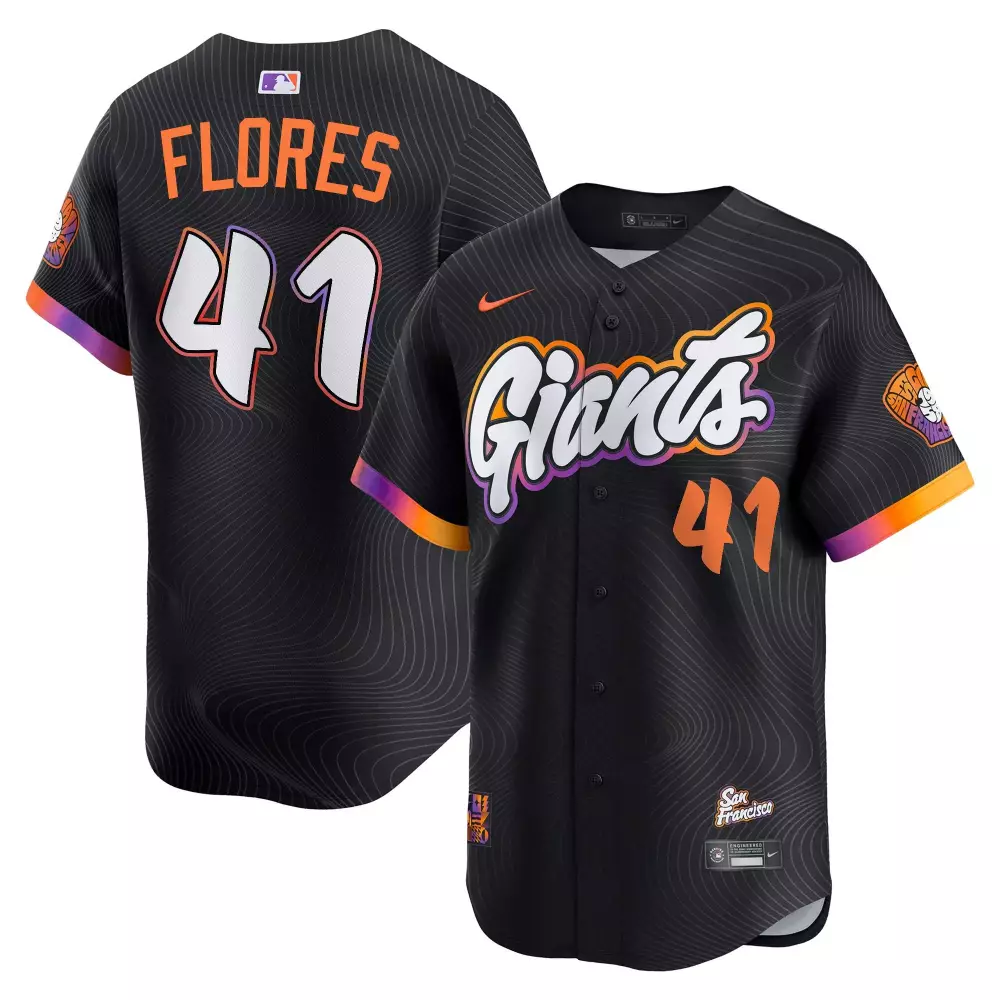 Wilmer Flores 41 San Francisco Giants Black Stitched Jersey | 2025 City Connect Style Fan Gear | For Men, Women & Youth