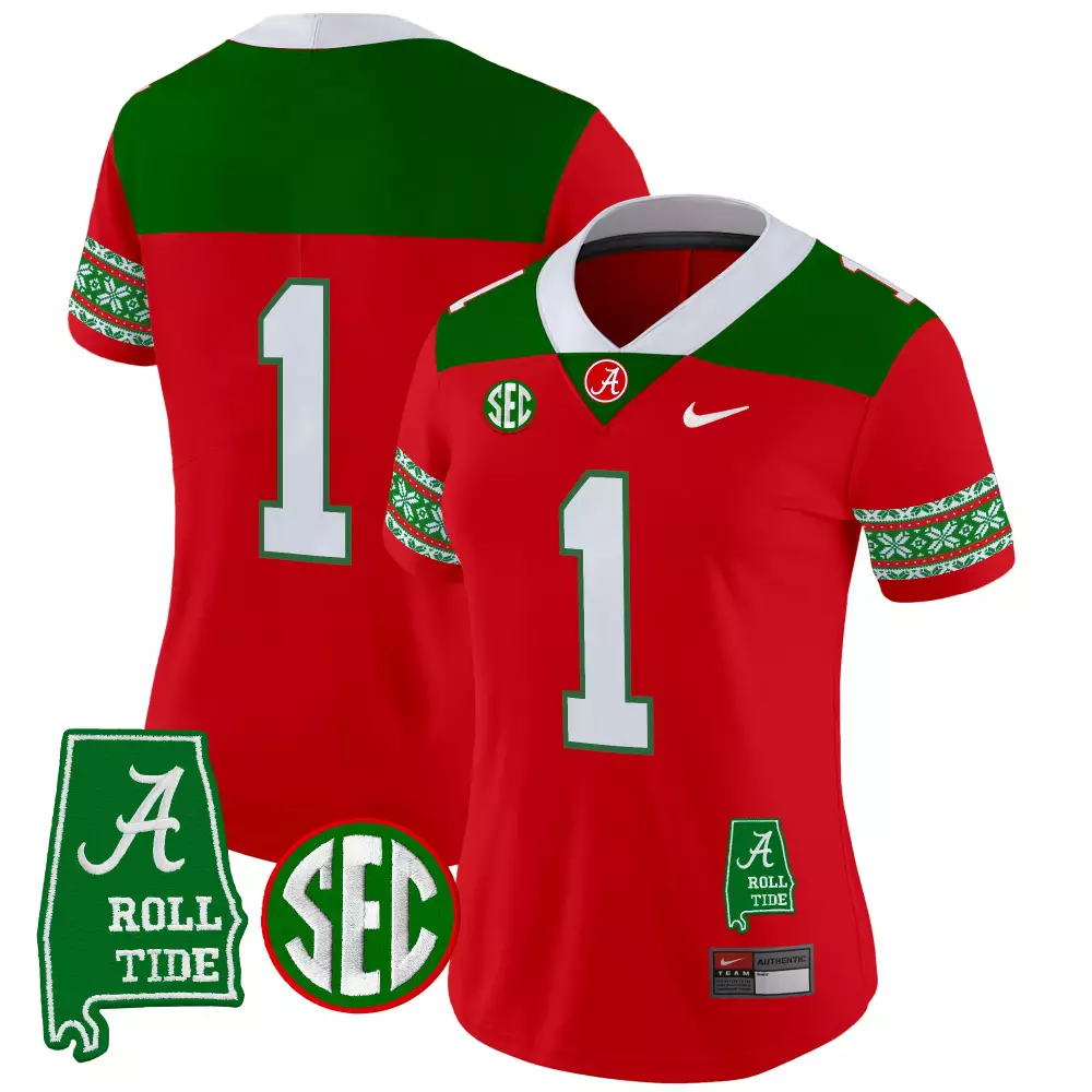 Women's Alabama Crimson Tide Christmas 2024 Jam Miller Jersey | Stitched Red | Fan Gear for Women | Perfect Gift Idea