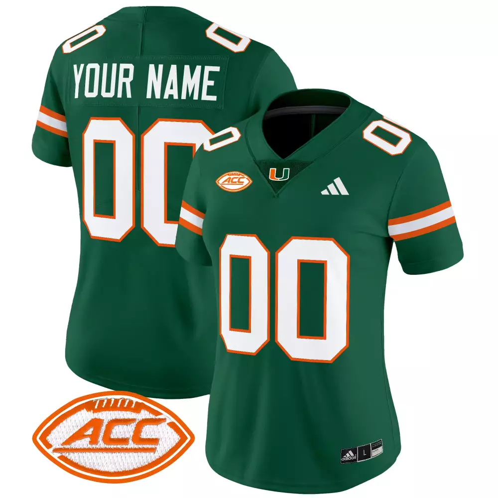 Women’s Miami Hurricanes 2025 Green Custom Jersey | All Stitched Name Patch | Limited Edition Fan Gear | For Men, Women & You