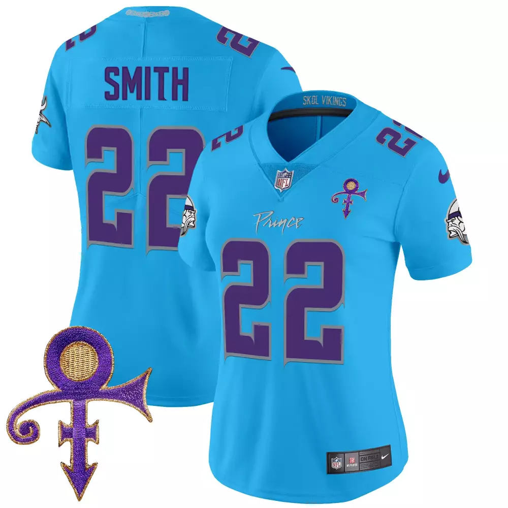 Minnesota Vikings Women's Smith 22 Vapor Limited Jersey | Light Blue All Stitched Name Patch | Fan Gear | For Men, Women & Youth