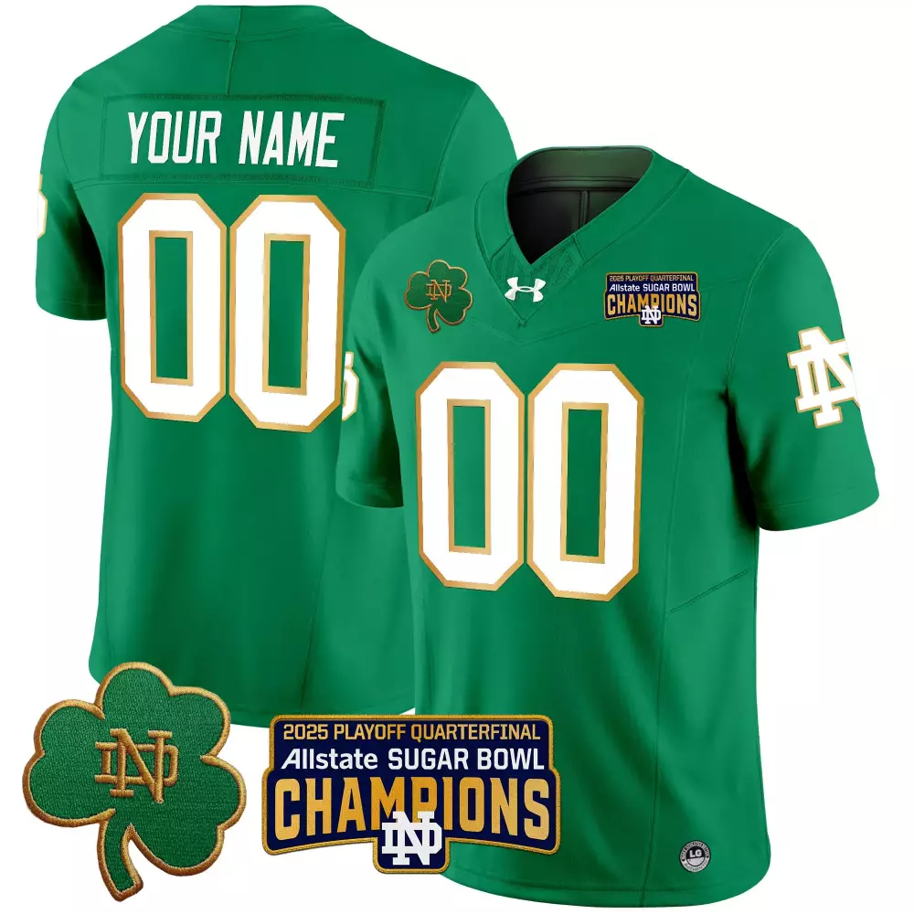 Notre Dame Fighting Irish 2025 Green Stitched Jersey | Name Patch | Game Day Outfit for Men, Women & Youth