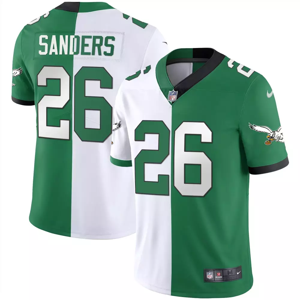 Youth Philadelphia Eagles Kelly Green Stitched Jersey | Sanders 26 Name Patch 2023 | For Men, Women & Youth