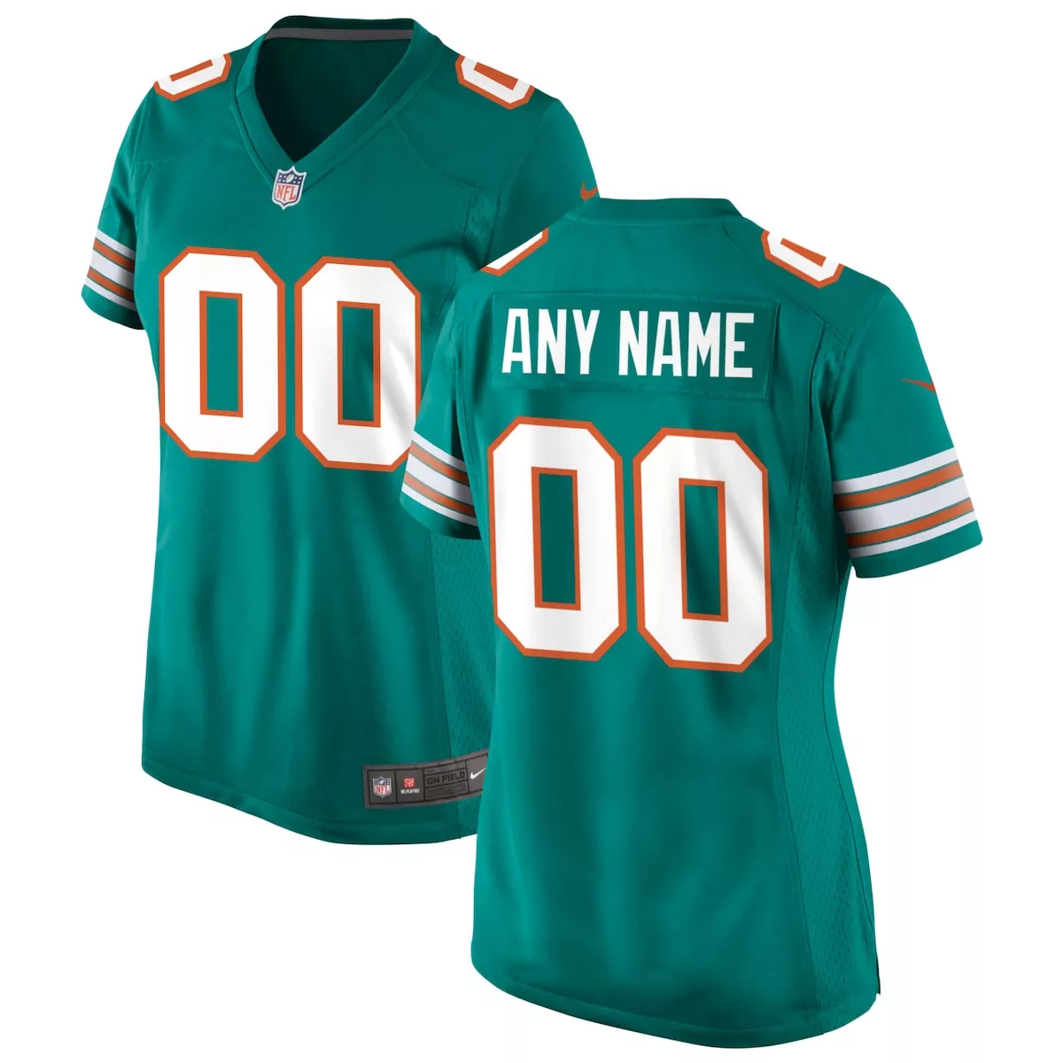 Miami Dolphins Aqua Alternate Custom Game Jersey | Unique Design | For Men, Women & Youth