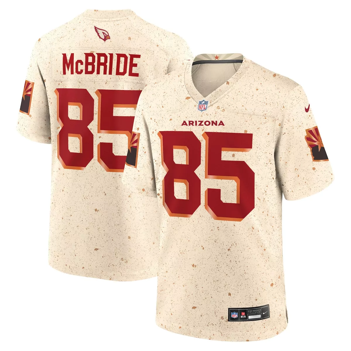 Trey McBride Arizona Cardinals Natural 2025 Rivalries Collection Game Jersey | Unique Style | For Men, Women & Youth