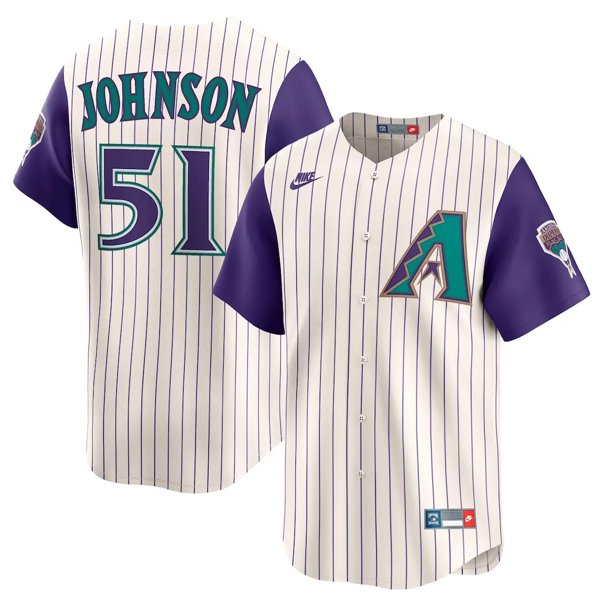Randy Johnson Arizona Diamondbacks Cream Throwback Jersey | Limited Edition Cooperstown Collection | For Men, Women & Youth
