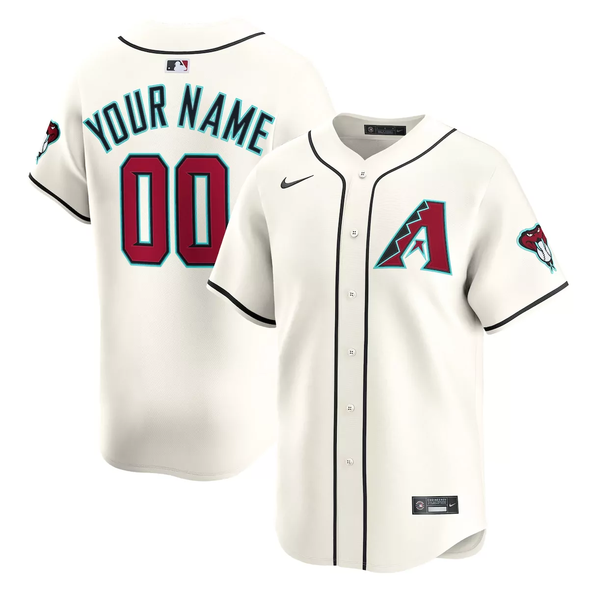 Arizona Diamondbacks White Home Custom Limited Jersey | Stylish Fan Gear for Men, Women & Youth