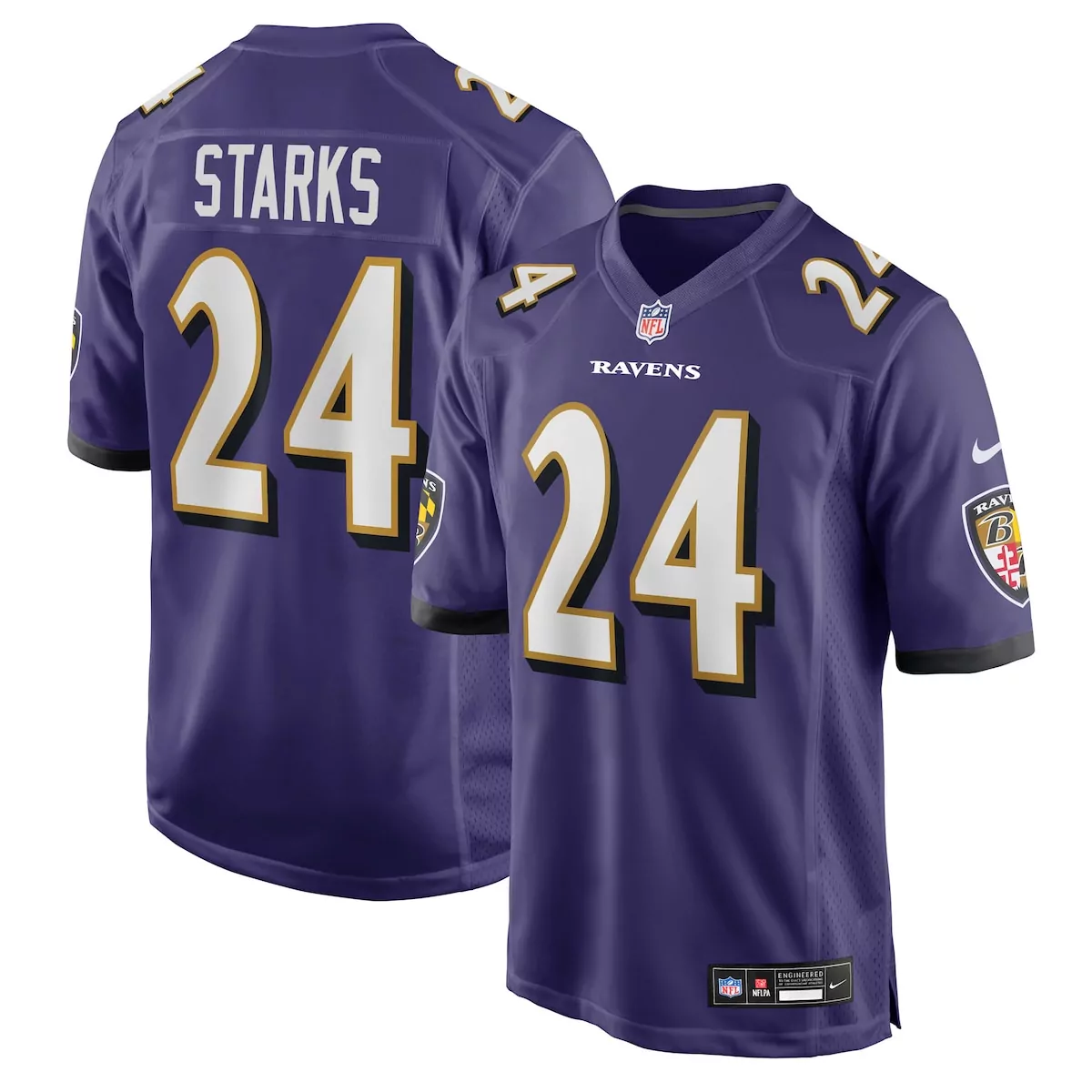 Malaki Starks Baltimore Ravens Purple 2025 NFL Draft Jersey | Game Day Fan Gear for All | For Men, Women & Youth