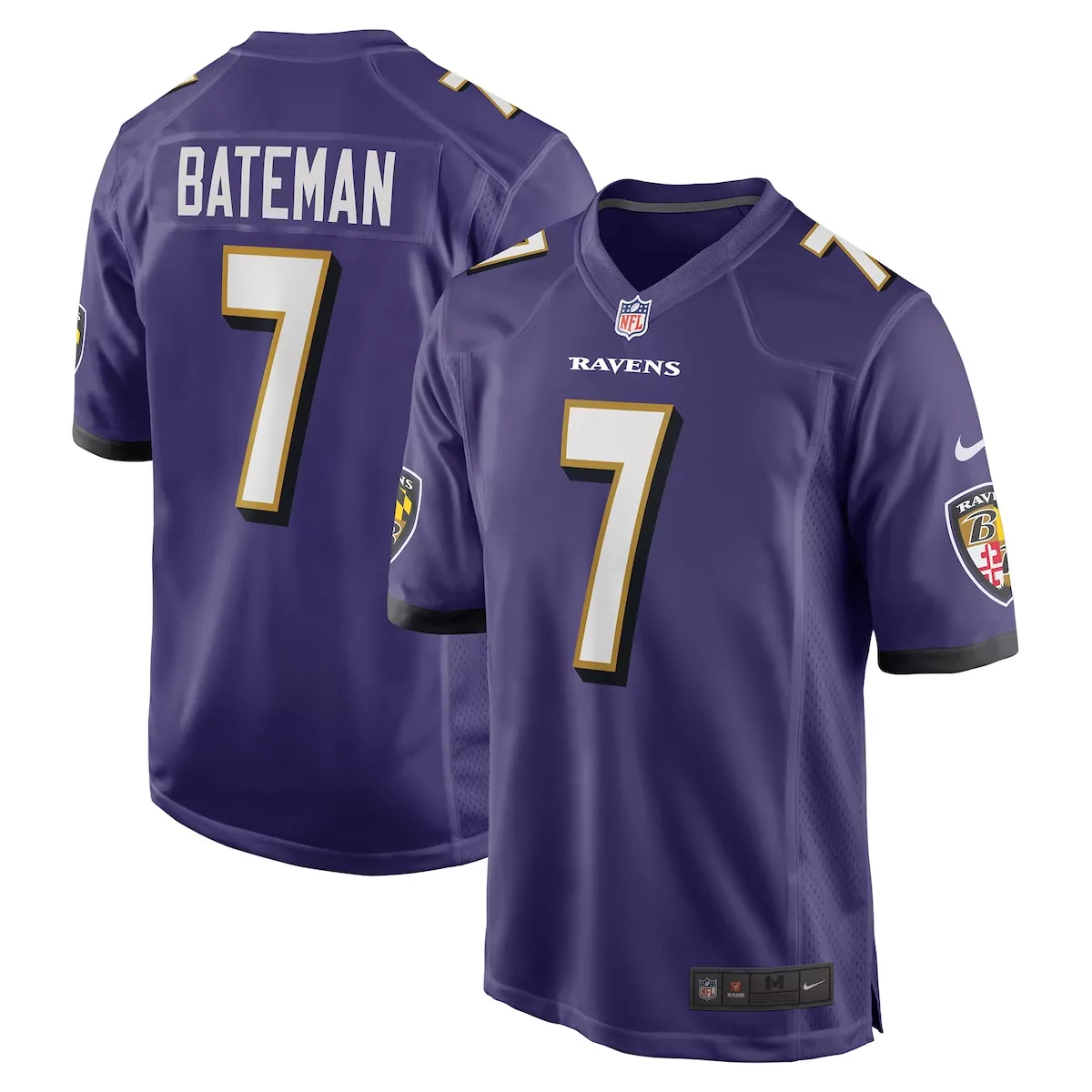 Rashod Bateman Baltimore Ravens Purple Player Jersey | Game Day Essential for Fans | For Men, Women & Youth