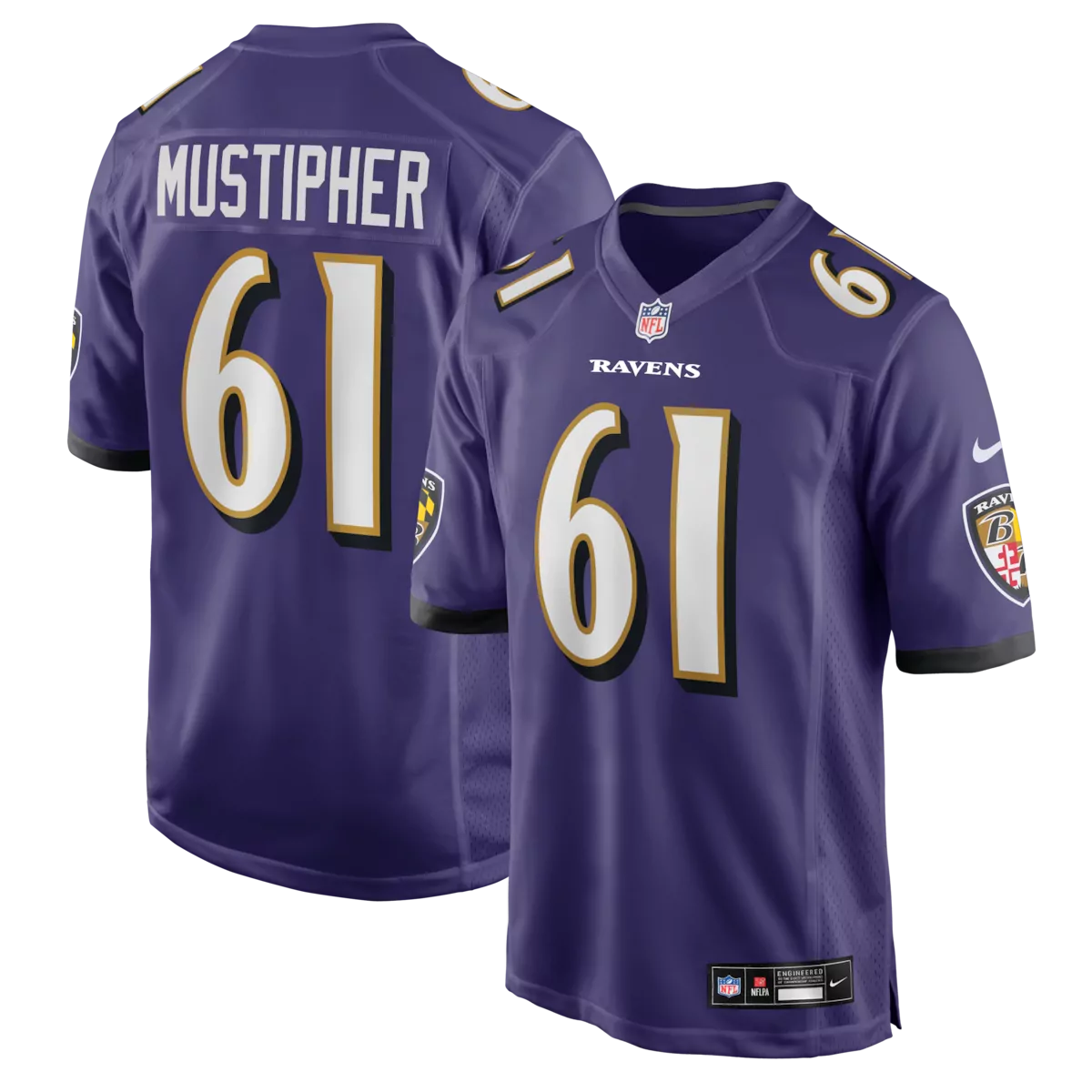 Sam Mustipher Baltimore Ravens Purple Game Jersey | Stylish Fan Gear for Men, Women & Youth | Perfect for Game Day