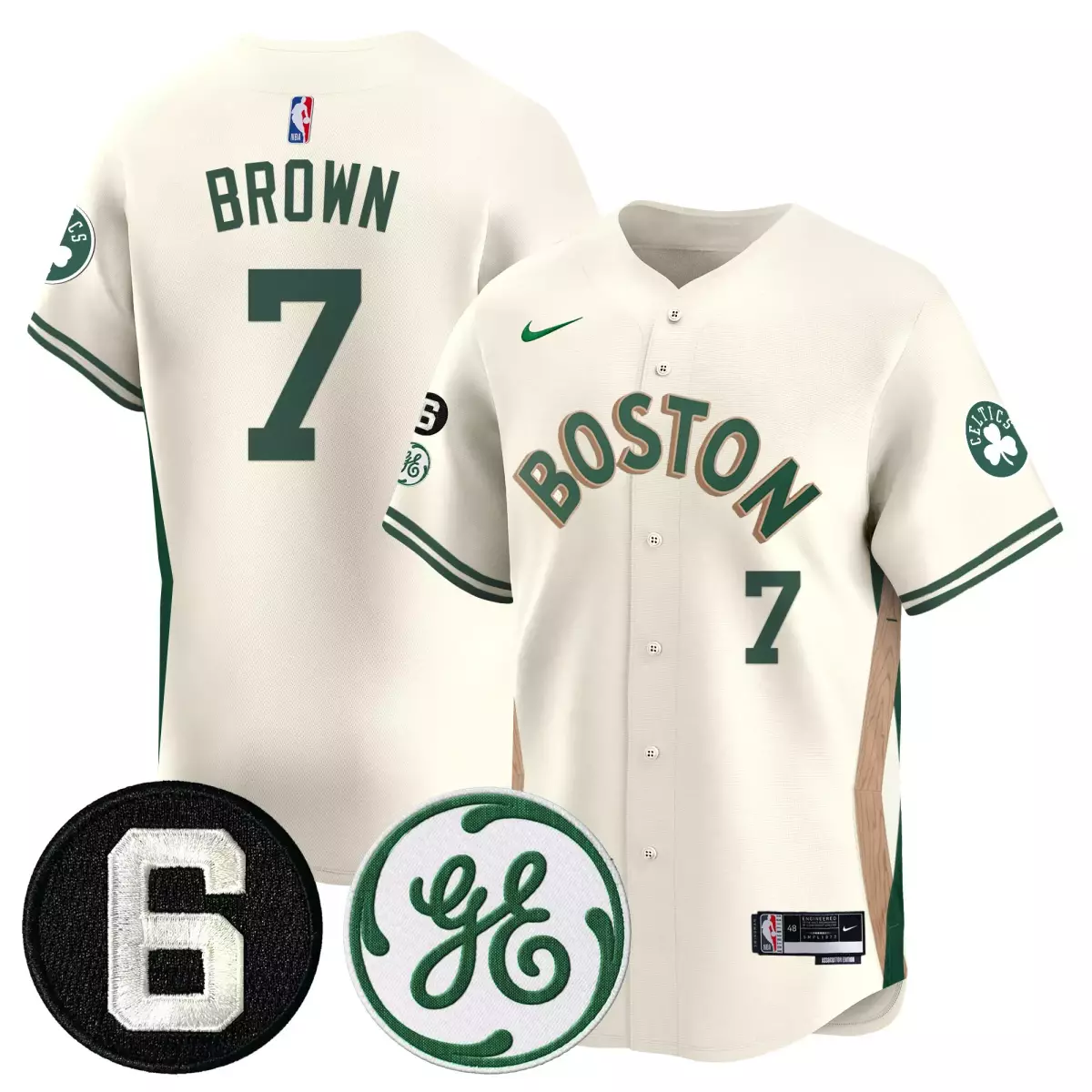 Bill Russell Boston Celtics 7 Brown Cream Jersey | Stitched Fan Gear | For Men, Women & Youth