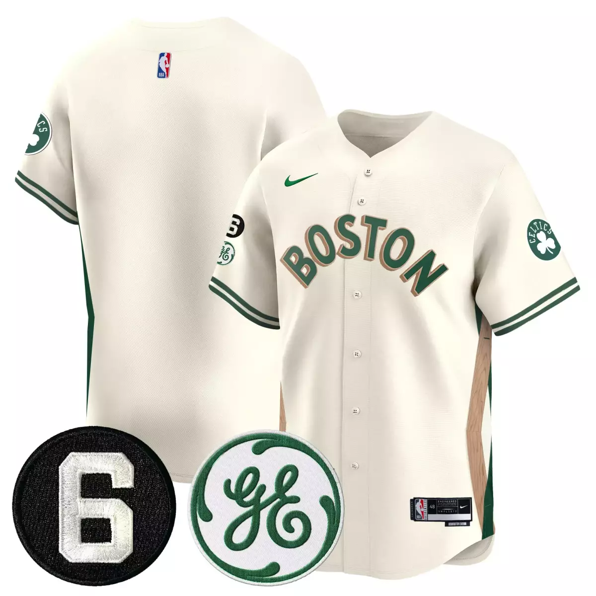 Bill Russell & John Havlicek Cream Jersey | Boston Celtics Stitched Fan Gear for All