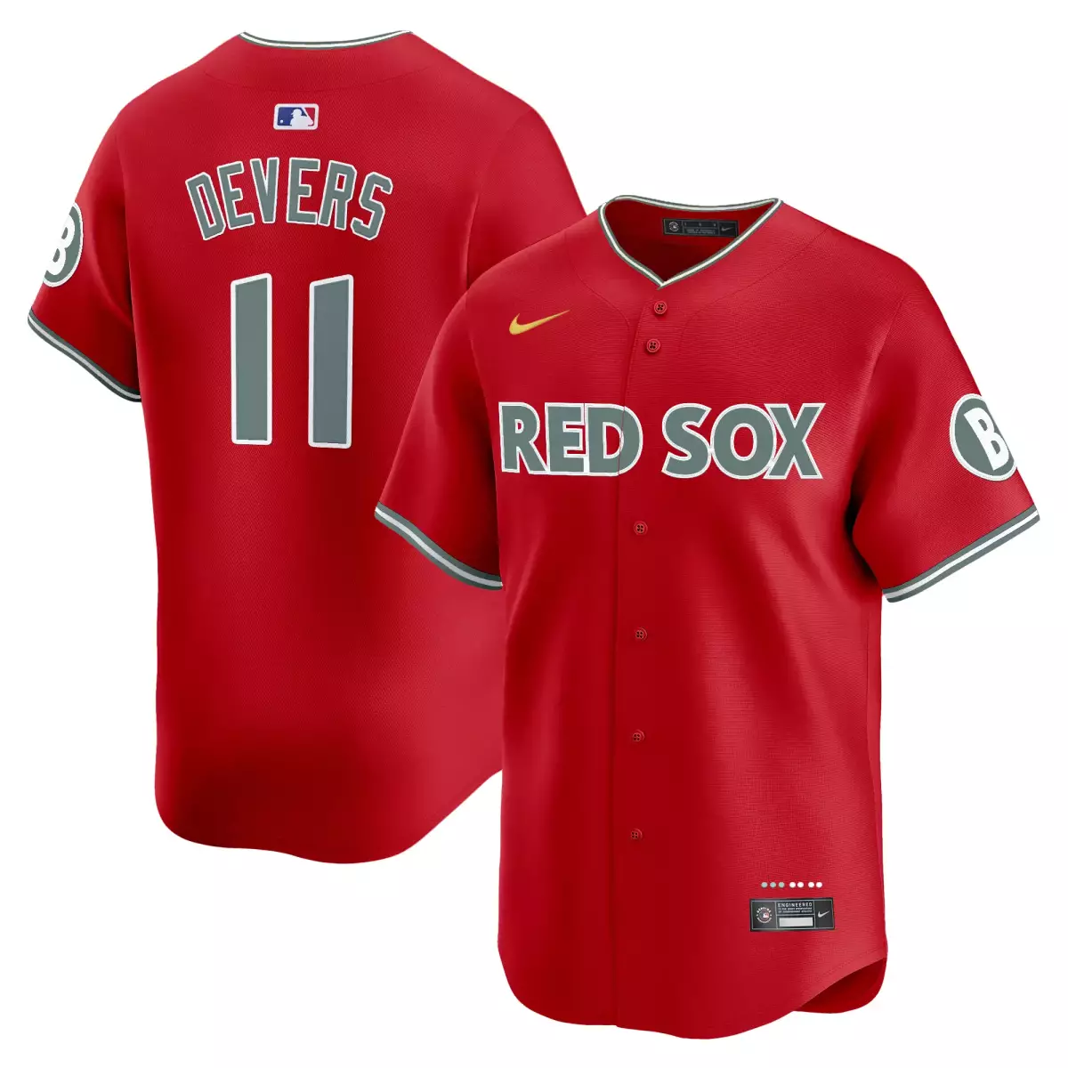 Devers Boston Red Sox 2025 City Connect Jersey | Red Vapor Premier Limited Edition | Fan Gear for Men, Women & Youth