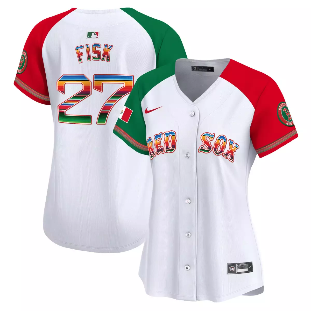 Fisk Boston Red Sox 27 White Jersey | Mexico Vapor Premier Limited Edition | Fan Gear for Men, Women & Youth