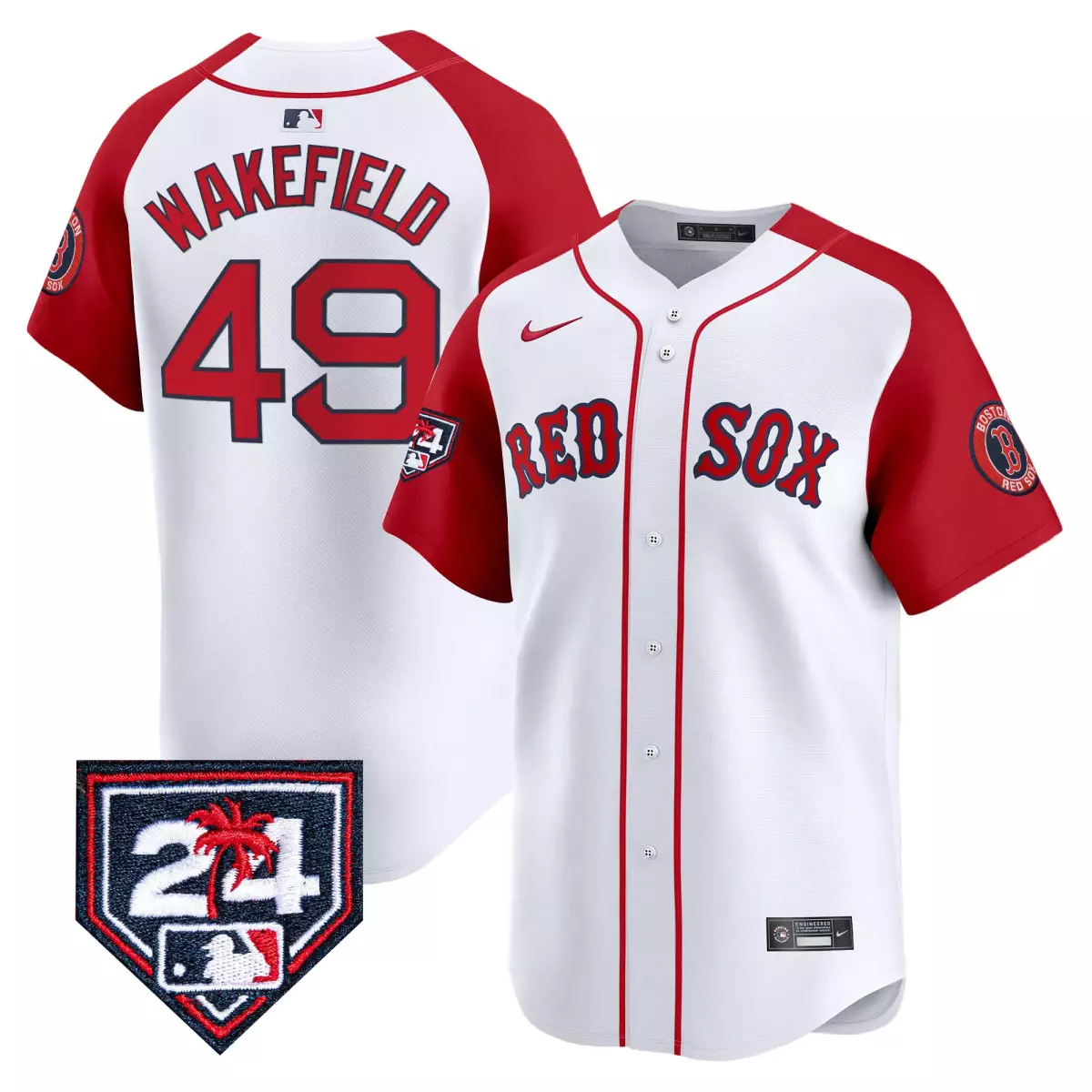 Wakefield Boston Red Sox 2024 Spring Training Jersey | Stitched White & Red | Limited Edition Fan Gear | For Men, Women & Youth