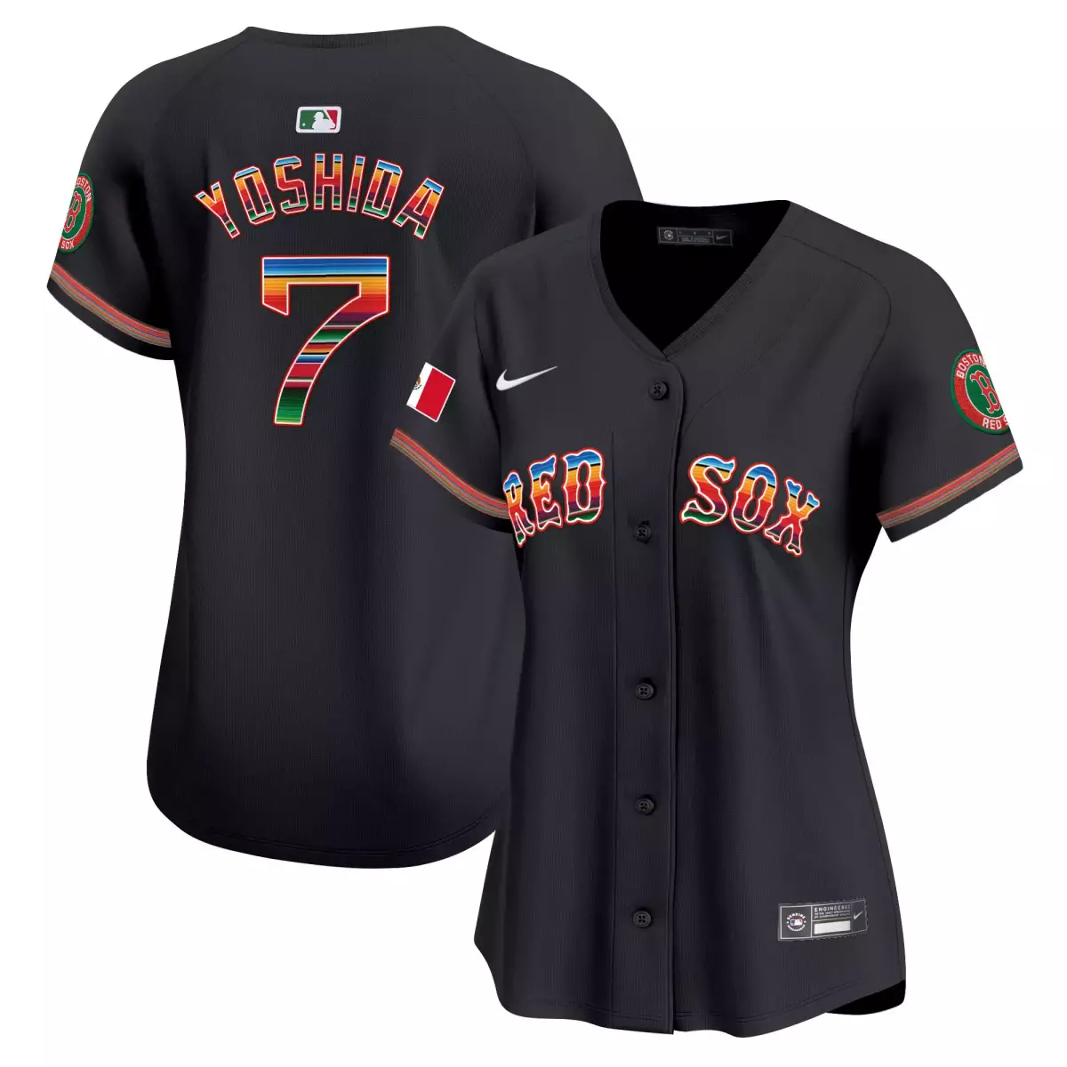 Yoshida Boston Red Sox Black Jersey | Mexico Vapor Premier Limited Edition | All Stitched Fan Gear | For Men, Women & Youth