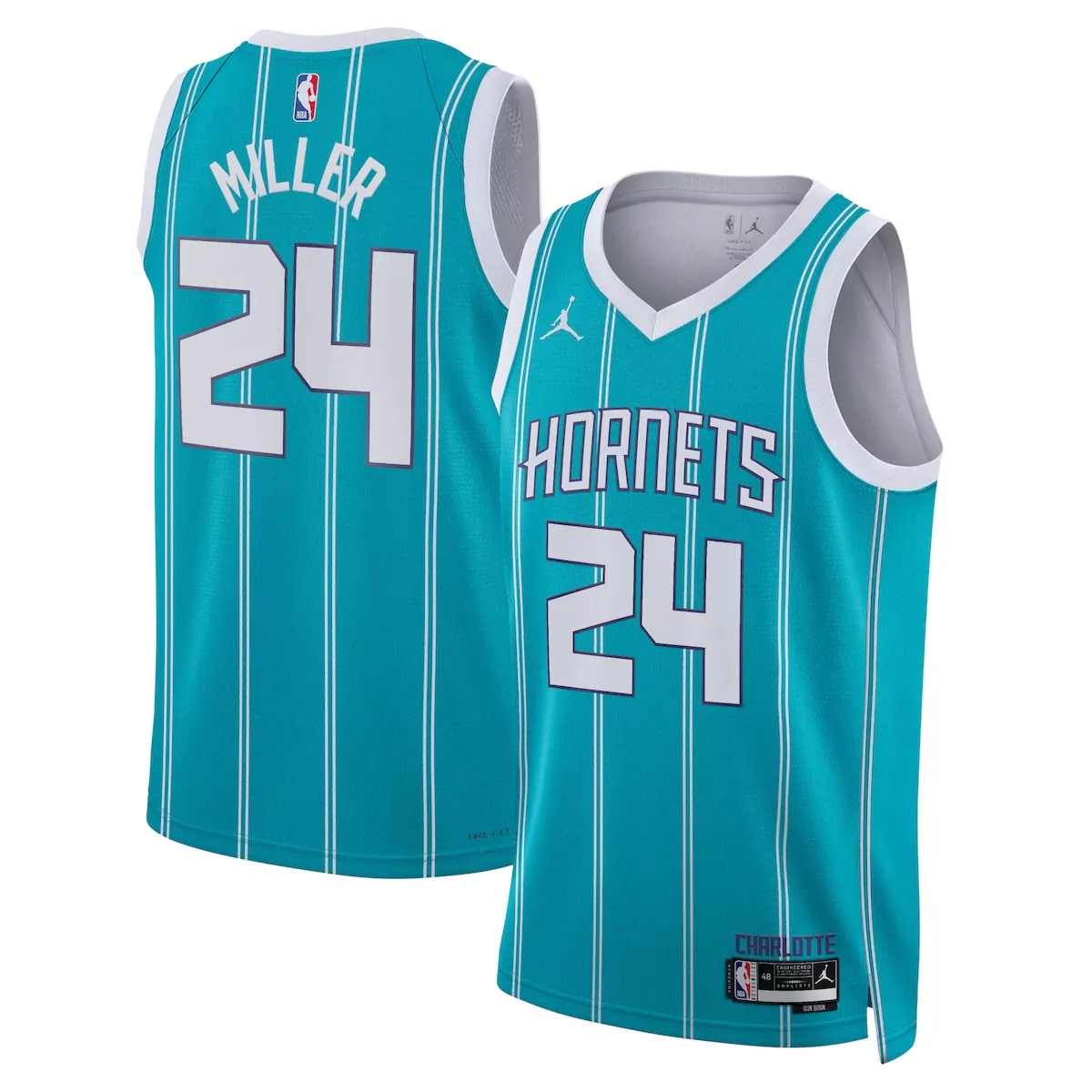 Brandon Miller Teal Jordan Icon Edition Jersey | Charlotte Hornets Custom Style | For Men, Women & Youth
