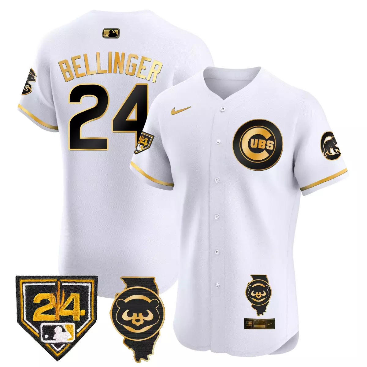 Bellinger Chicago Cubs 2024 White Jersey | Spring Training Patch Vapor Premier Elite V2 | Fan Gear for Men, Women & Youth
