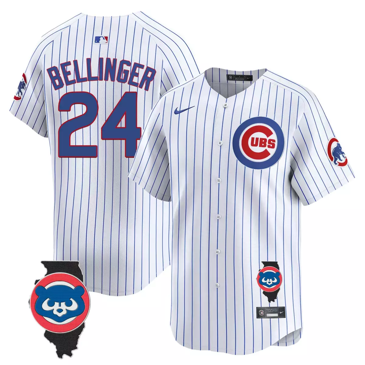 Bellinger Chicago Cubs Illinois Patch Jersey | Limited Edition Stitched Vapor Premier | Fan Gear for Men, Women & Youth