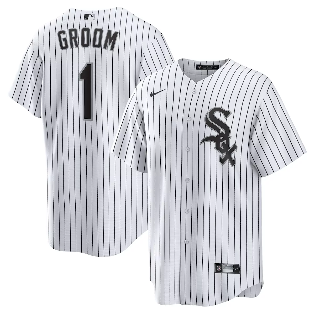 Chicago White Sox White 1 Groom Home Jersey | Perfect Gift Idea | For Men, Women & Youth