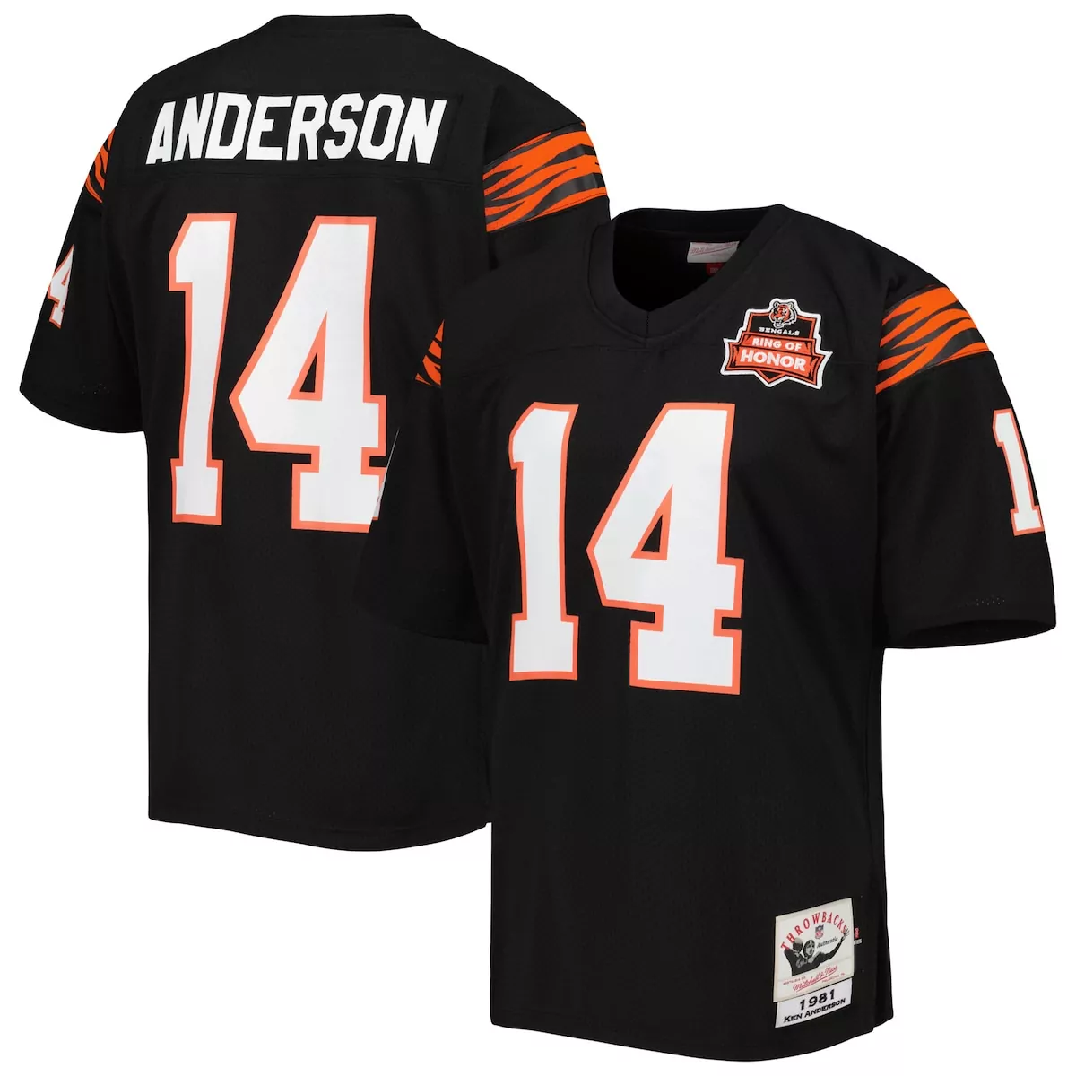 Ken Anderson Cincinnati Bengals 1981 Black Throwback Jersey | Retired Player Edition | Classic Fan Gear | For Men, Women & Youth